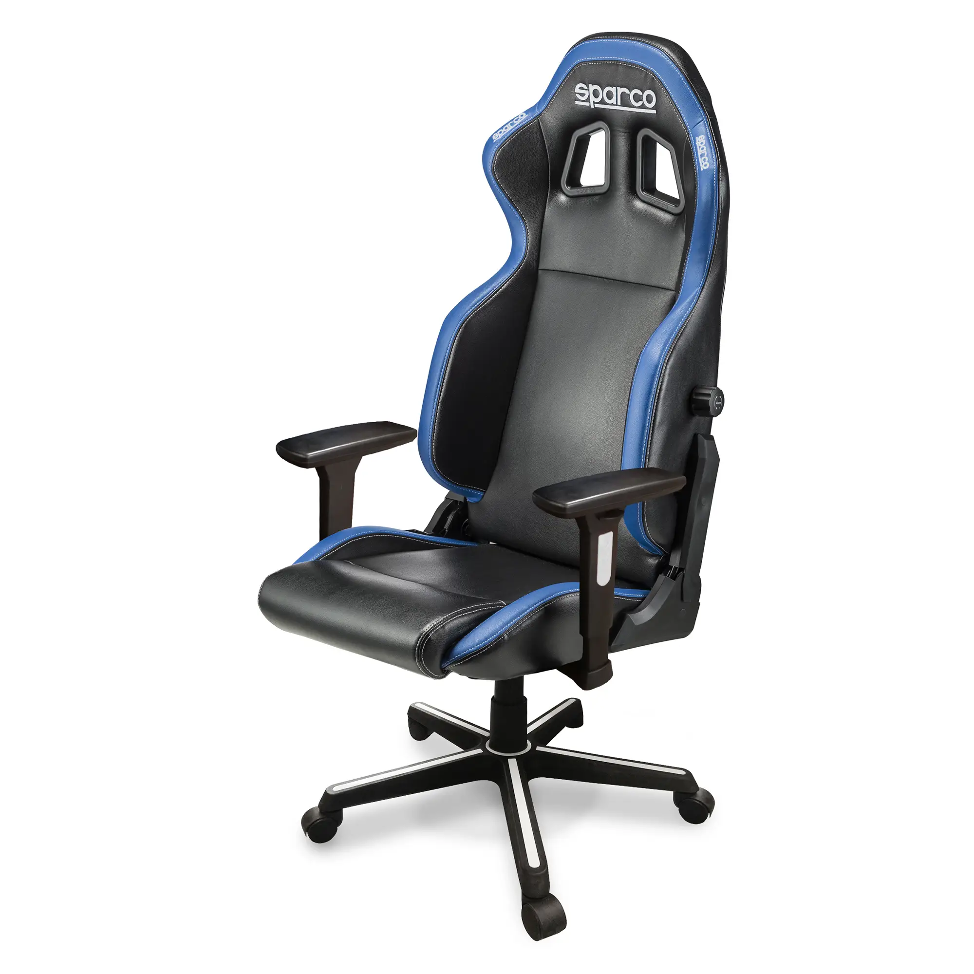 Sparco ICON кресло офисное (кожа), черный/синий
