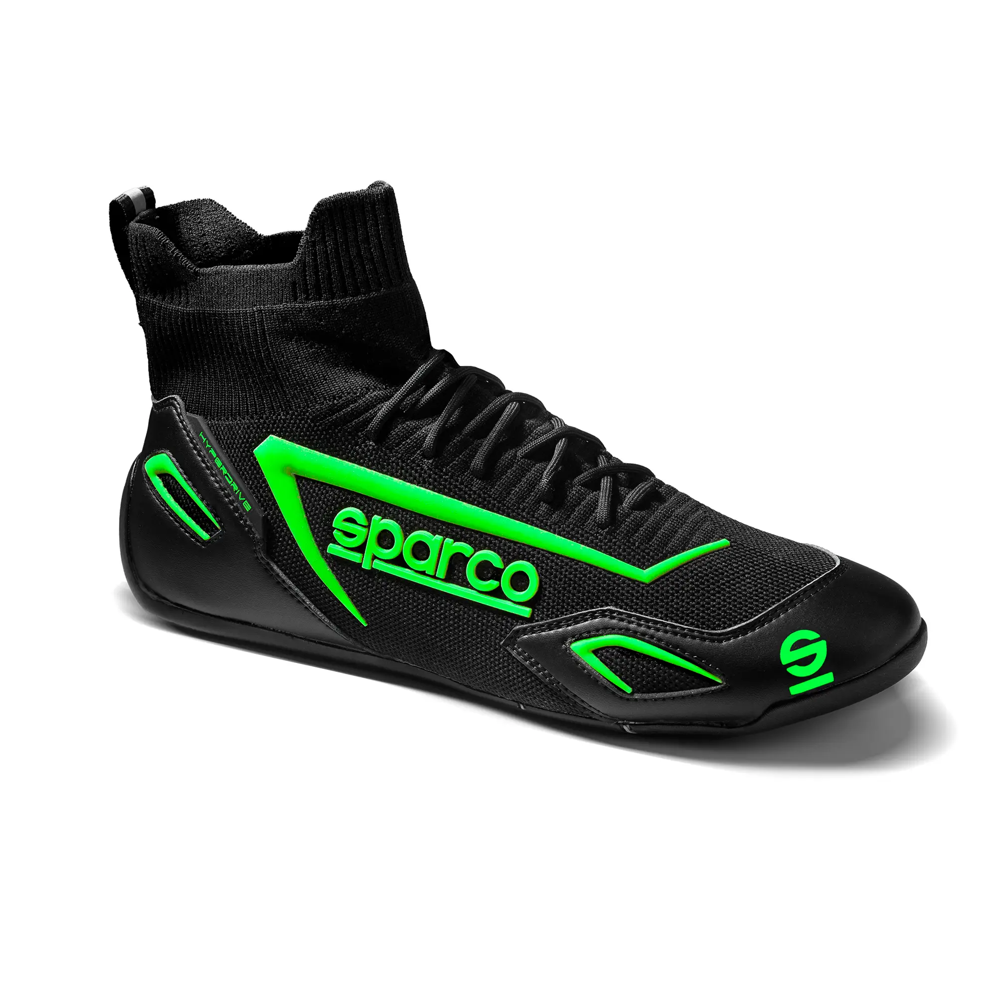 Sparco HYPERDRIVE ботинки для симрейсинга, черный/зеленый неоновый, 41(EUR)/8.5(US)/7.5(UK) на сайте ДАРК СТОК