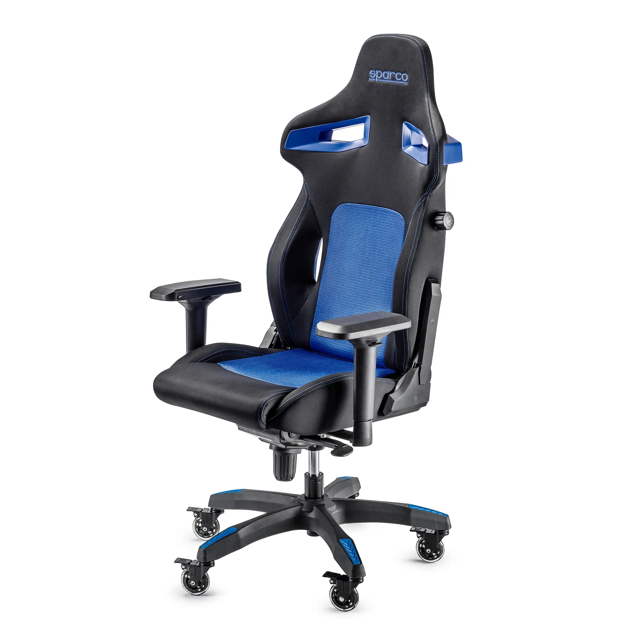 Sparco STINT кресло офисное (текстиль), черный/синий