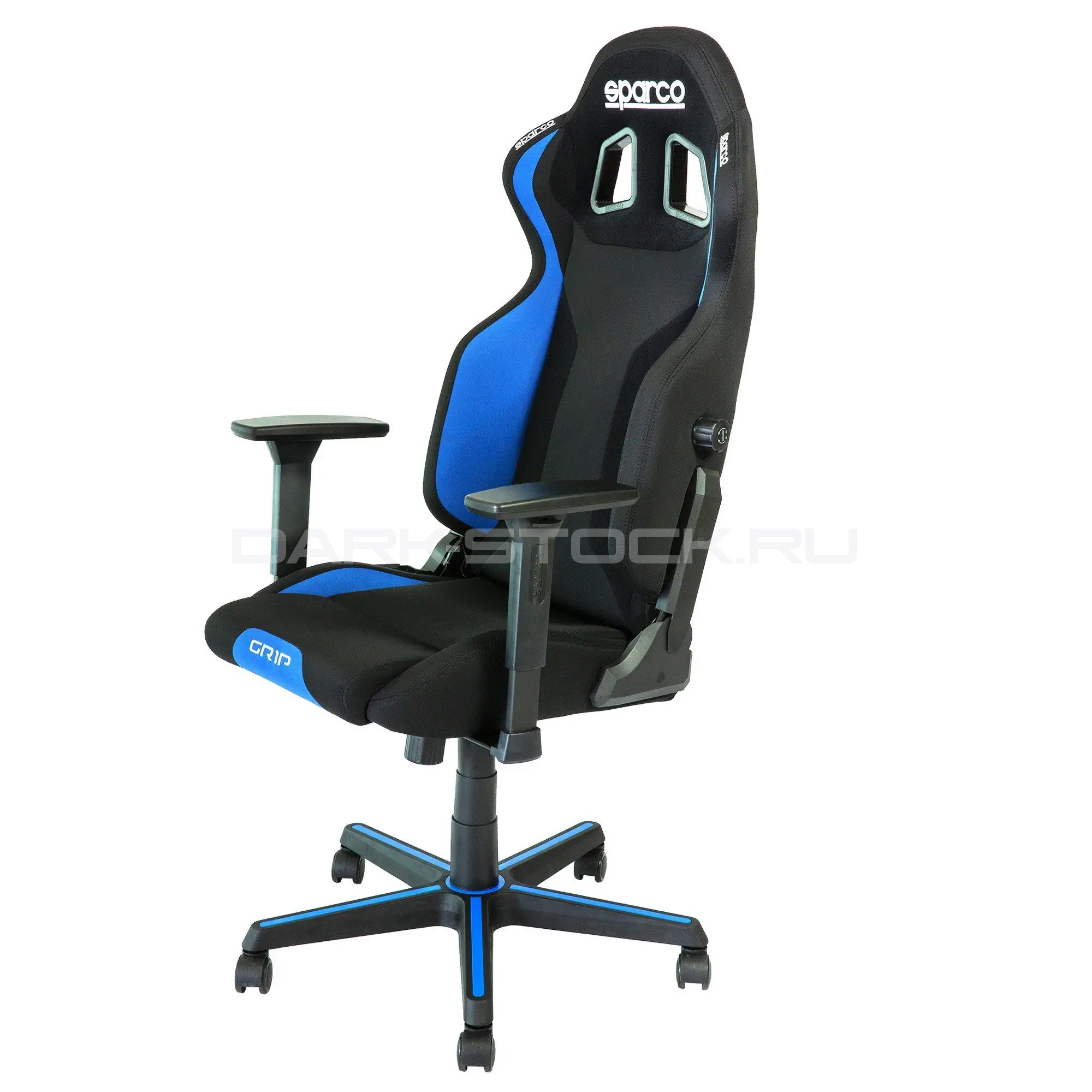Sparco GRIP кресло офисное (текстиль), черный/синий на сайте ДАРК СТОК
