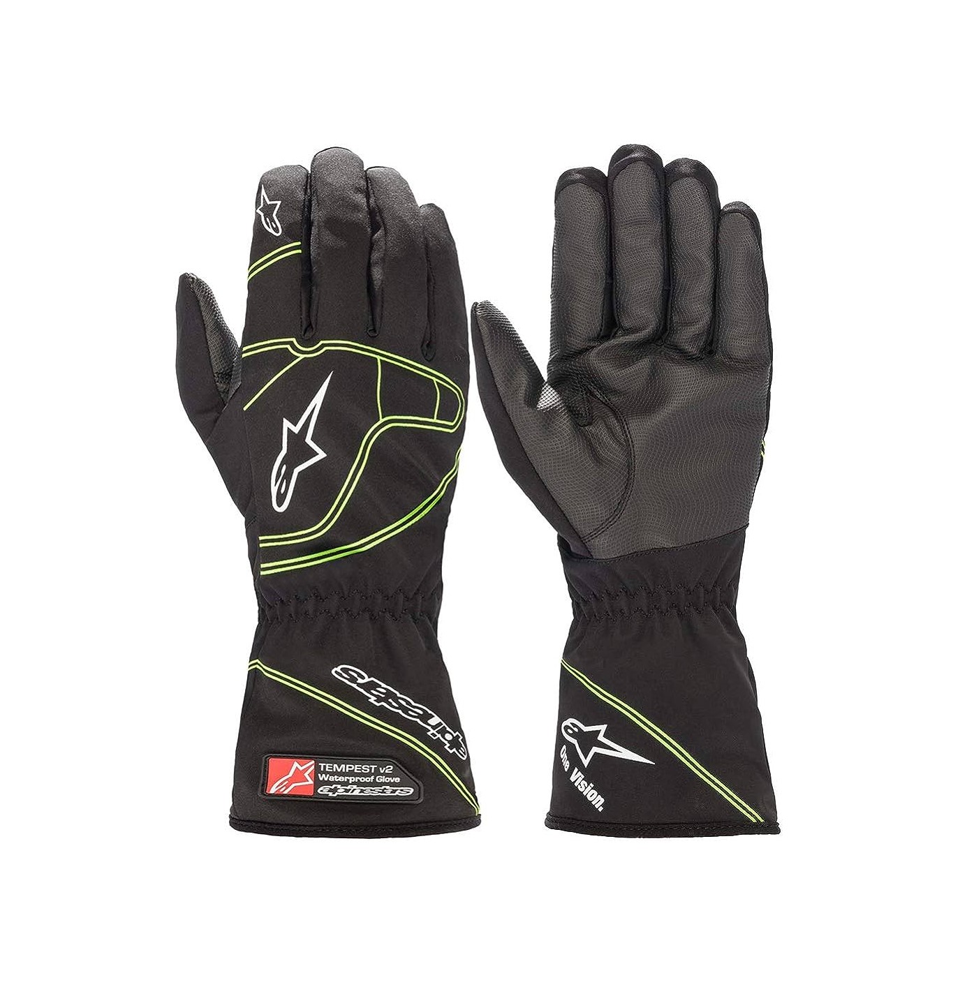 Alpinestars TEMPEST v2 WP перчатки дождевые для картинга, M, черный/зеленый