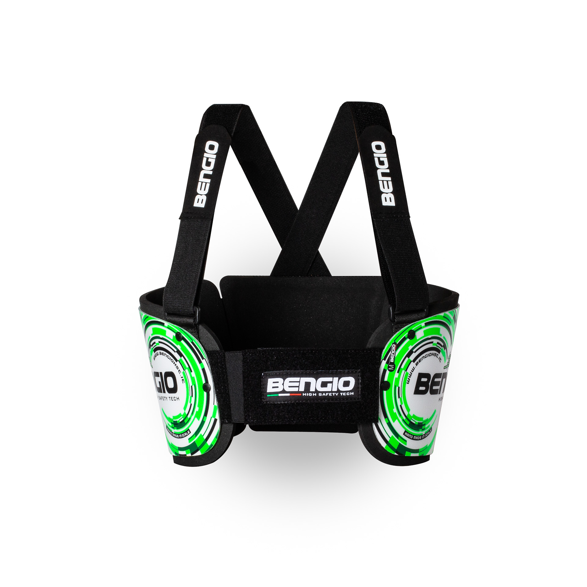 Bengio Bumper Standard защита ребер для картинга, L, белый/зеленый