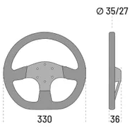Sparco R353 руль (диам. 330 мм./выл. 36 мм./обод 35Х27 мм./замша)